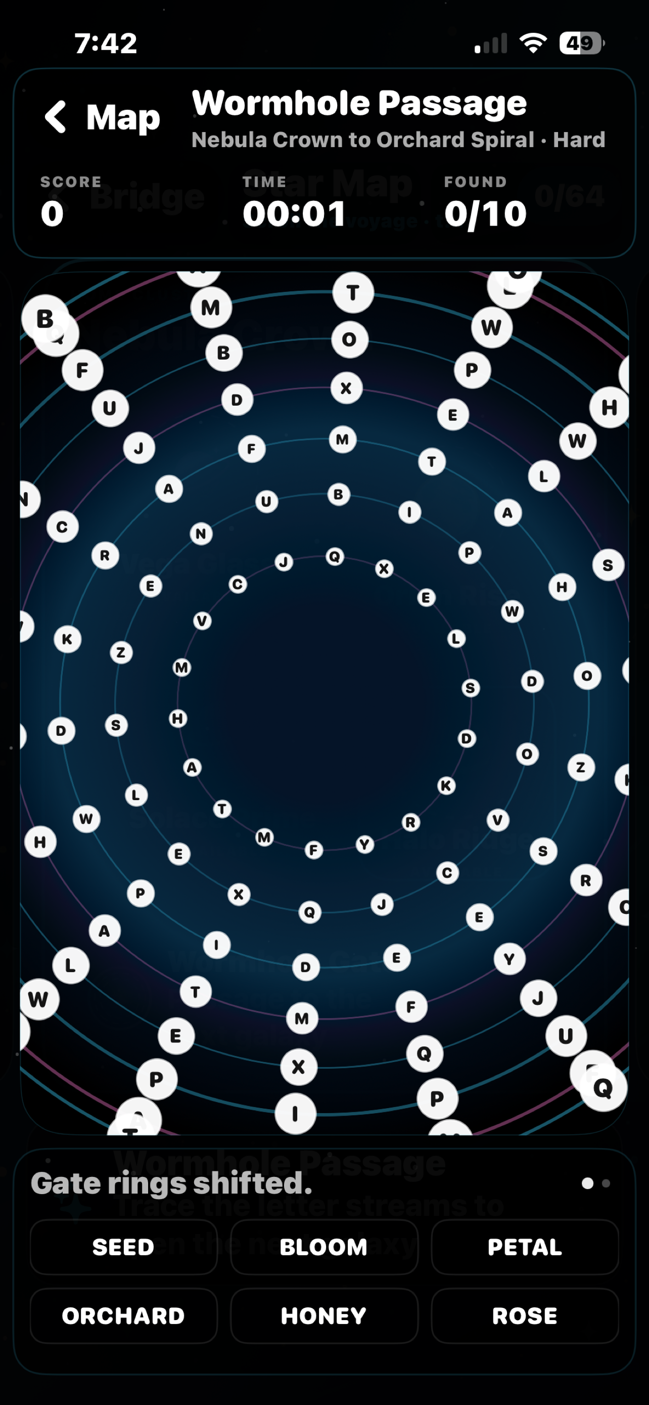 Wormhole Passage word puzzle